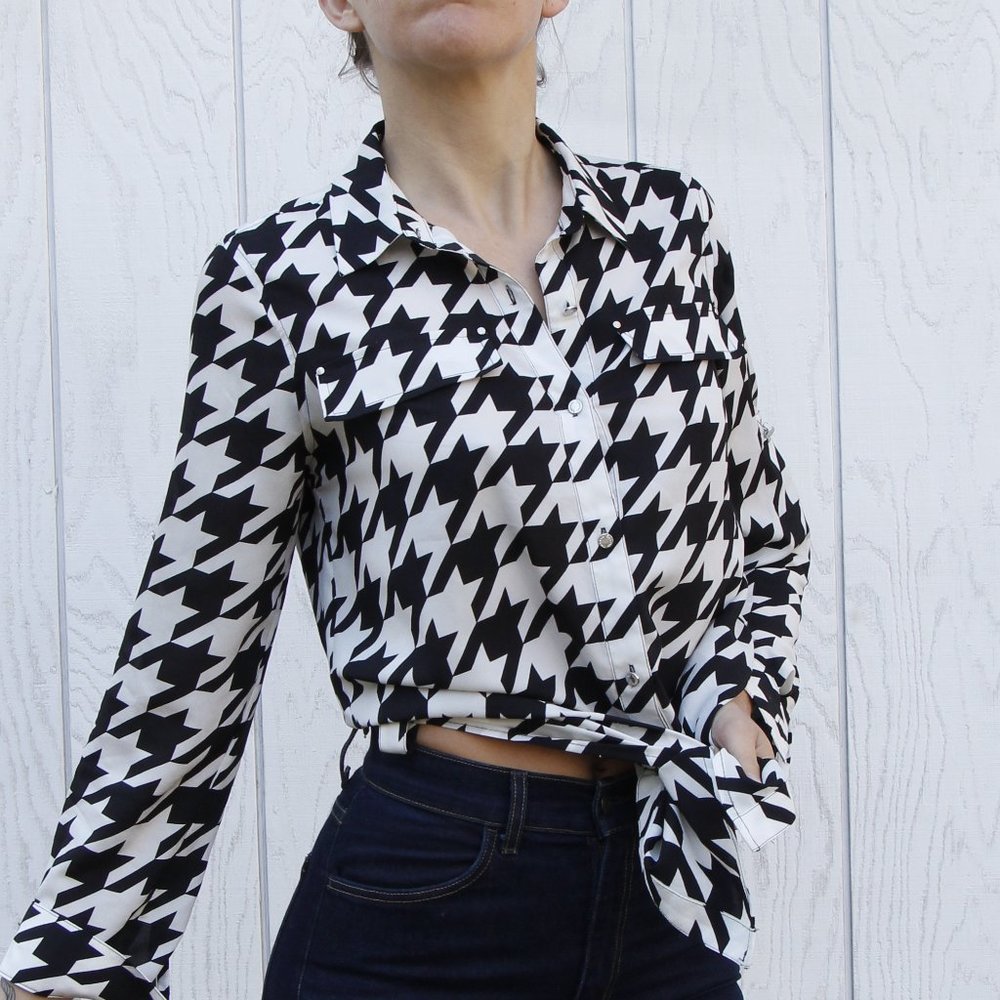 Vintage Calvin Klein Houndstooth Top - Picture 11 of 15